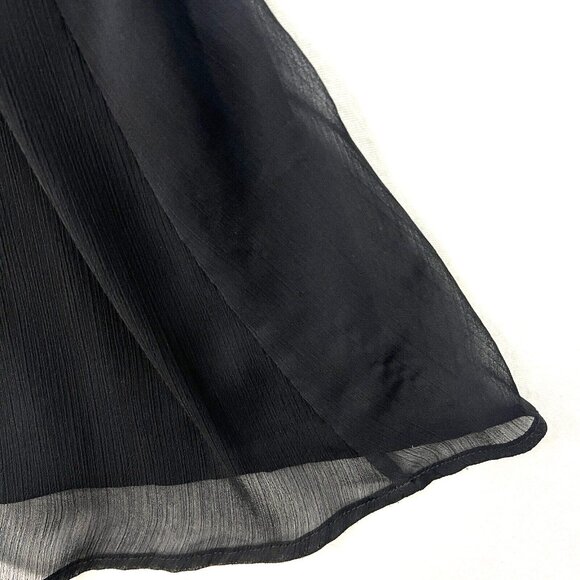 CALVIN KLEIN Black Dress Chiffon Womens 10 Party Whimsigoth Dark Feminine - Picture 8 of 14